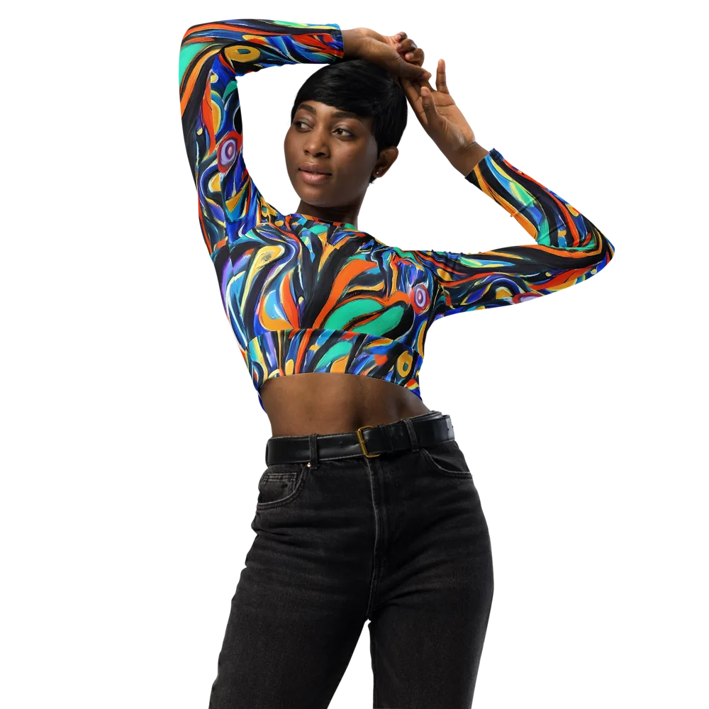 Carr's Whirl on Long Sleeve Crop Top — Front