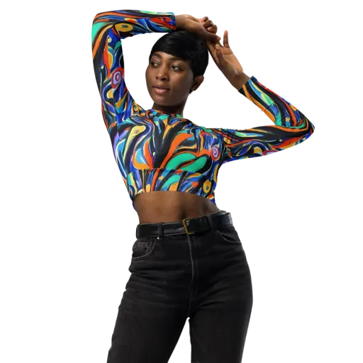 Carr's Whirl on a Long Sleeve Crop Top