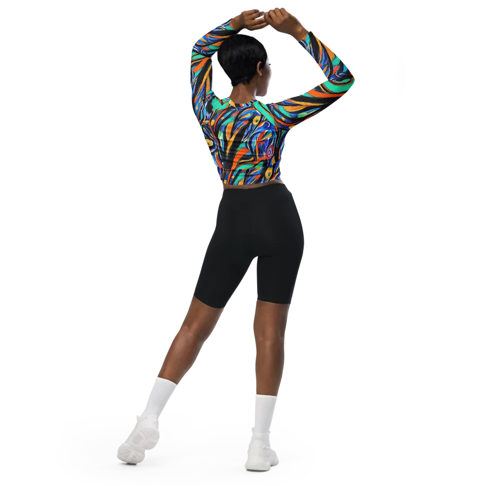 Carr's Whirl on Long Sleeve Crop Top — Back