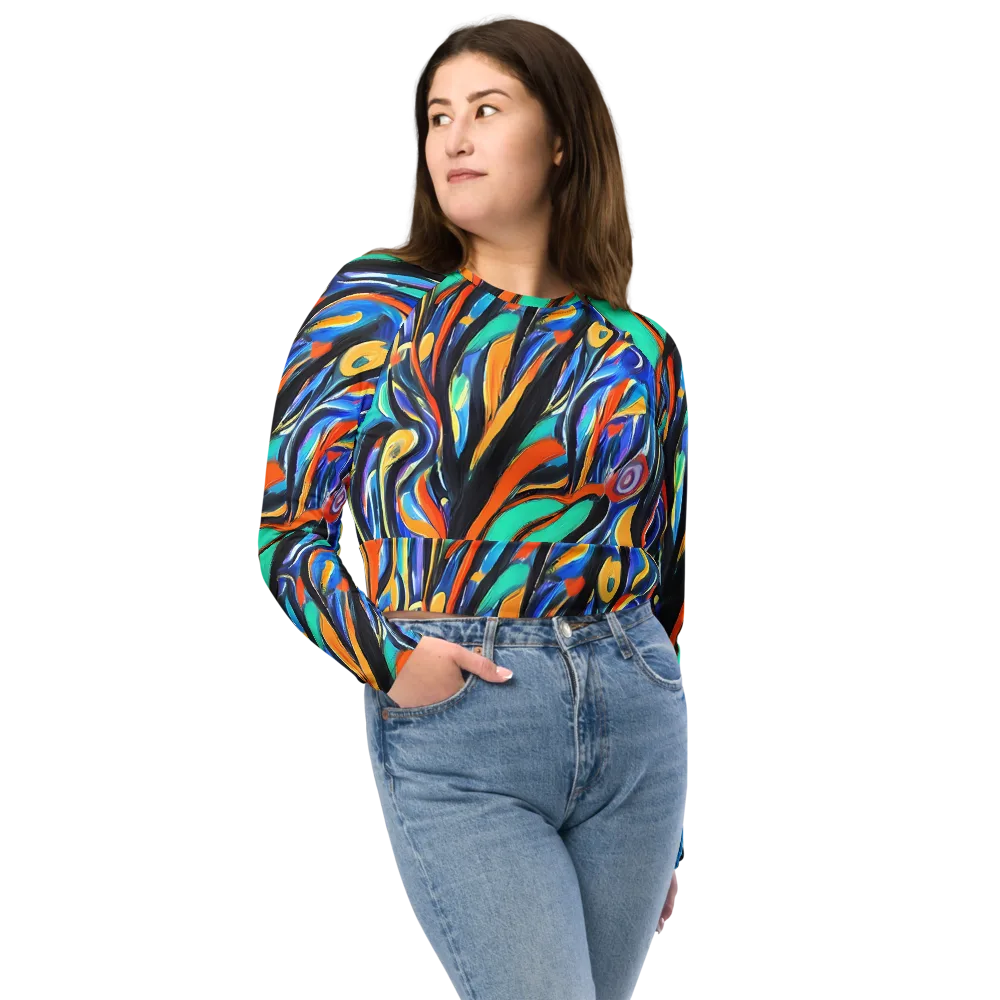 Carr's Whirl on Long Sleeve Crop Top — Front