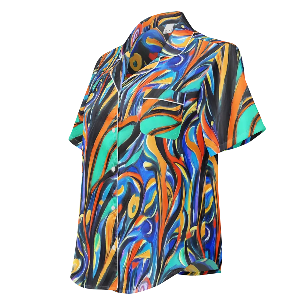 Carr's Whirl on Women's Short Sleeve Pajama Top — Left Front
