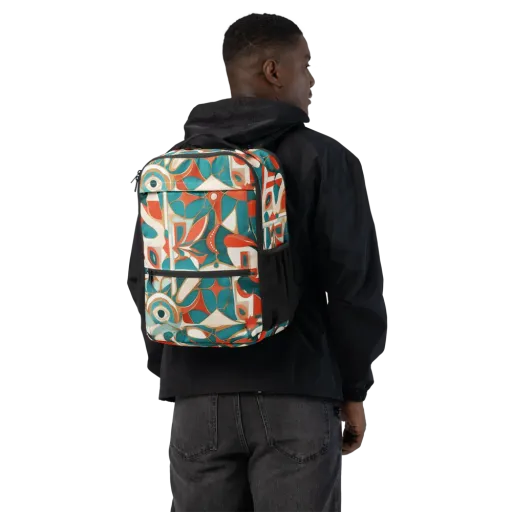 Teal Ember Mosaic on a Utility Backpack