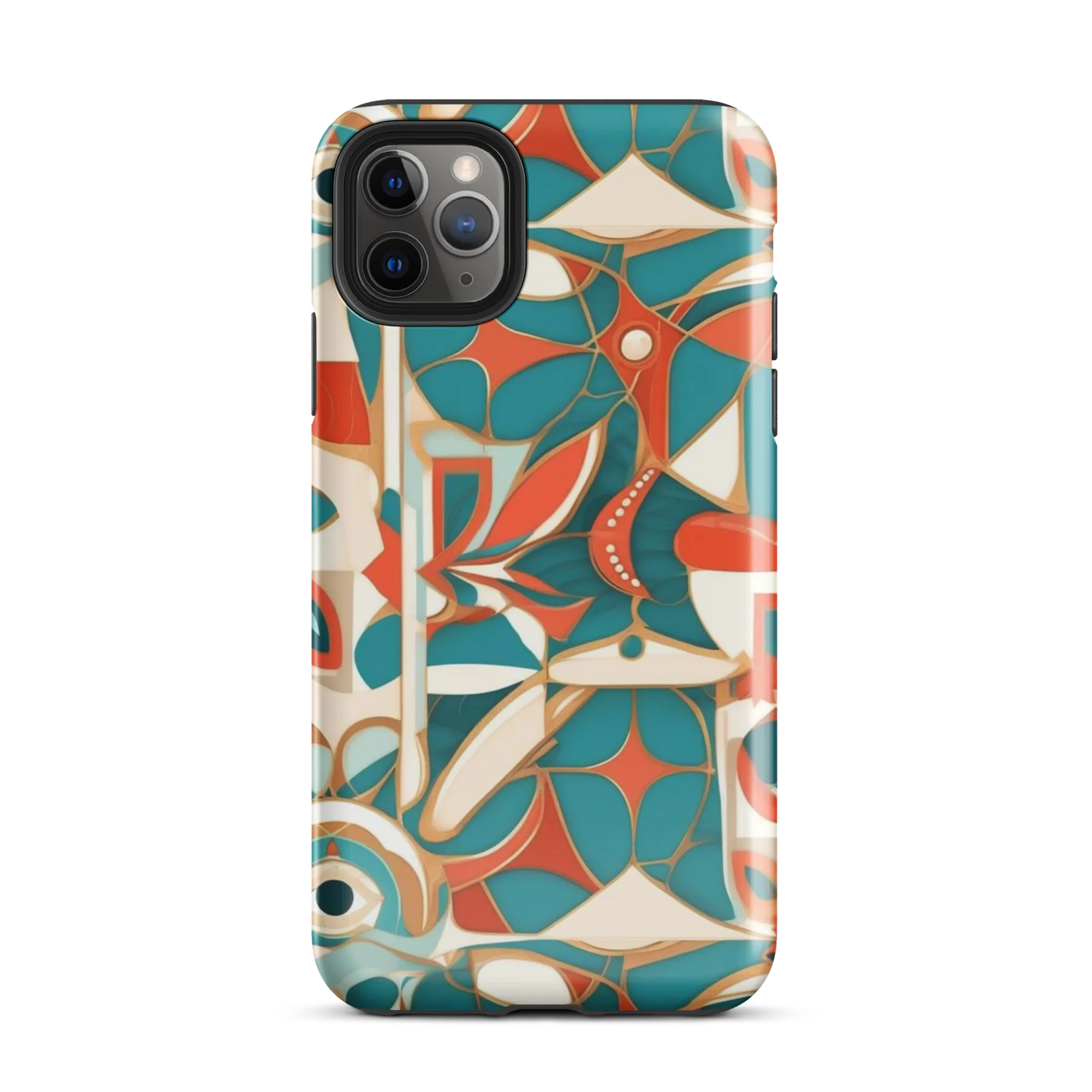Teal Ember Mosaic on Tough Case for iPhone® — Front