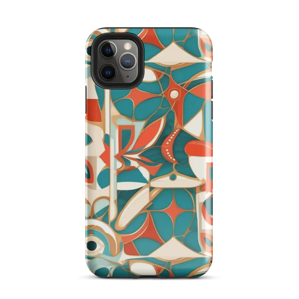 Teal Ember Mosaic on Tough Case for iPhone® — Front