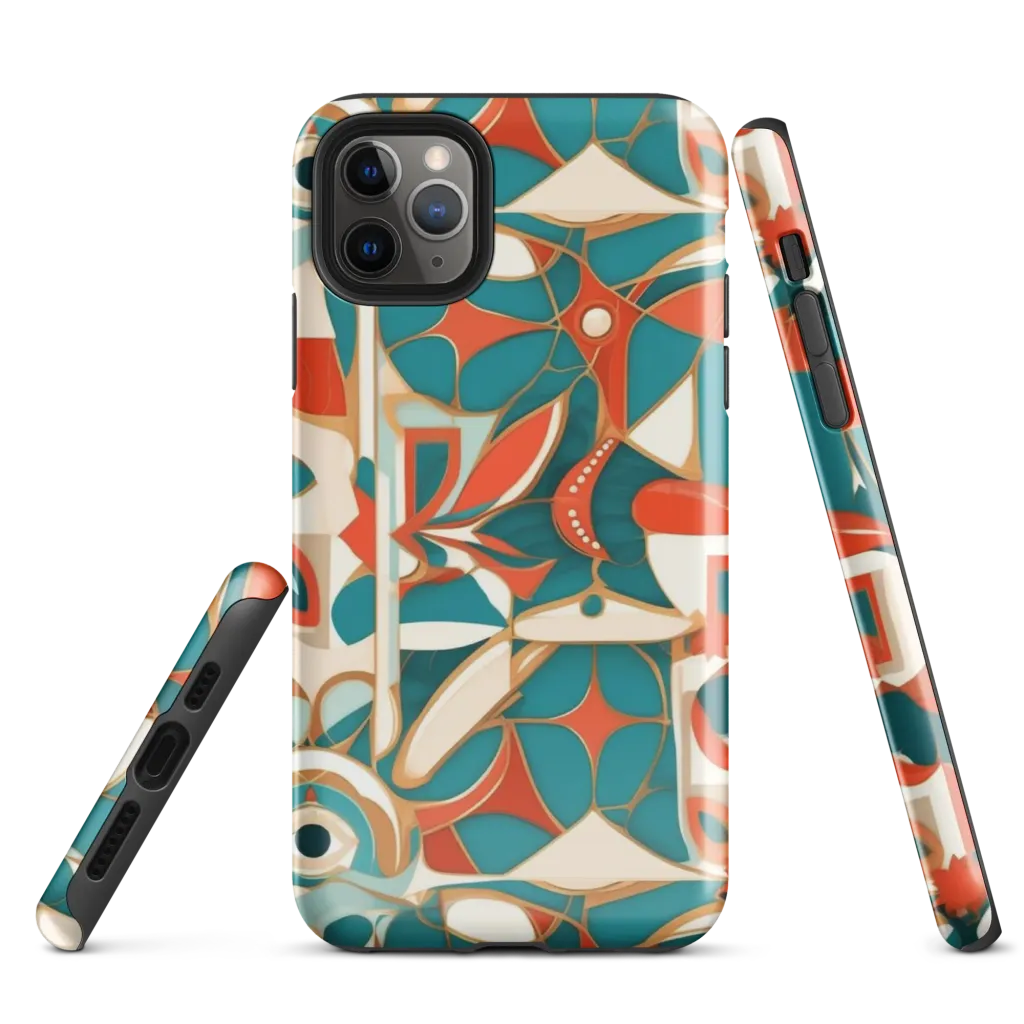 Teal Ember Mosaic on Tough Case for iPhone® — Front