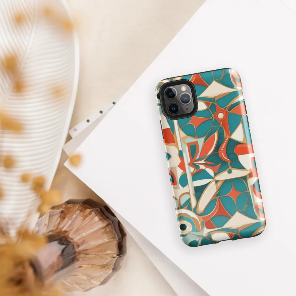 Teal Ember Mosaic on Tough Case for iPhone® — Front