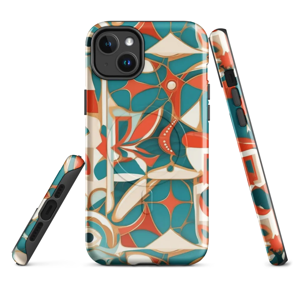 Teal Ember Mosaic on MagSafe Tough Case for iPhone® — Front