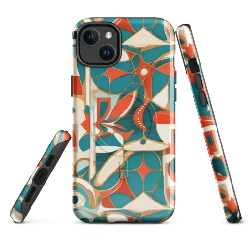 Teal Ember Mosaic on a MagSafe Tough Case for iPhone®