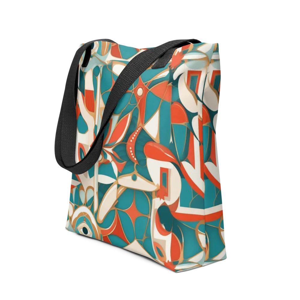 Teal Ember Mosaic on Tote Bag — Front