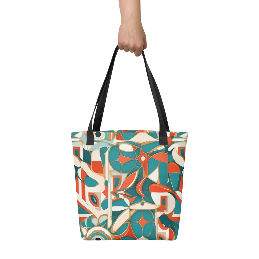 Teal Ember Mosaic on Tote Bag — Front