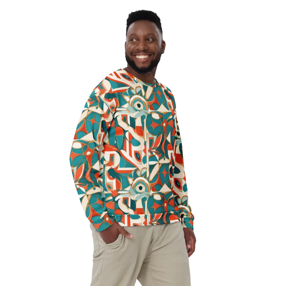 Teal Ember Mosaic on Sweatshirt — Front