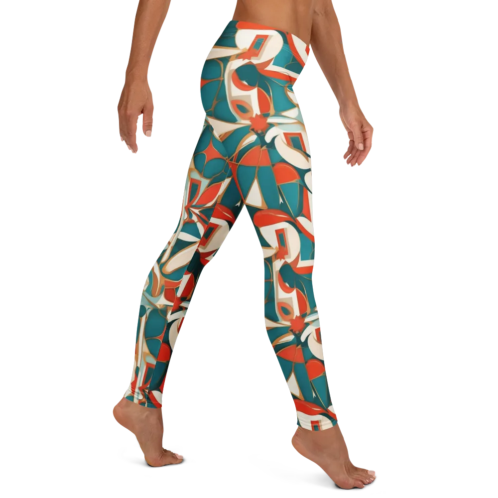 Teal Ember Mosaic on Leggings — Right