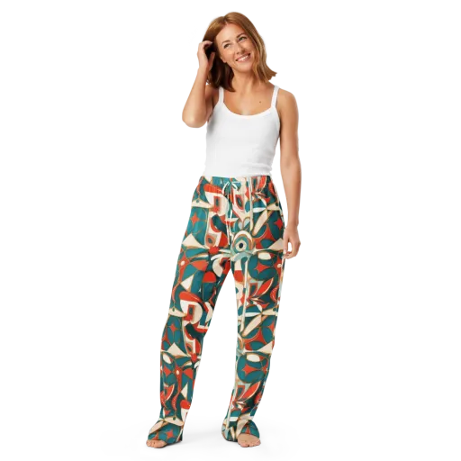Teal Ember Mosaic on a Women's Pajama Pants