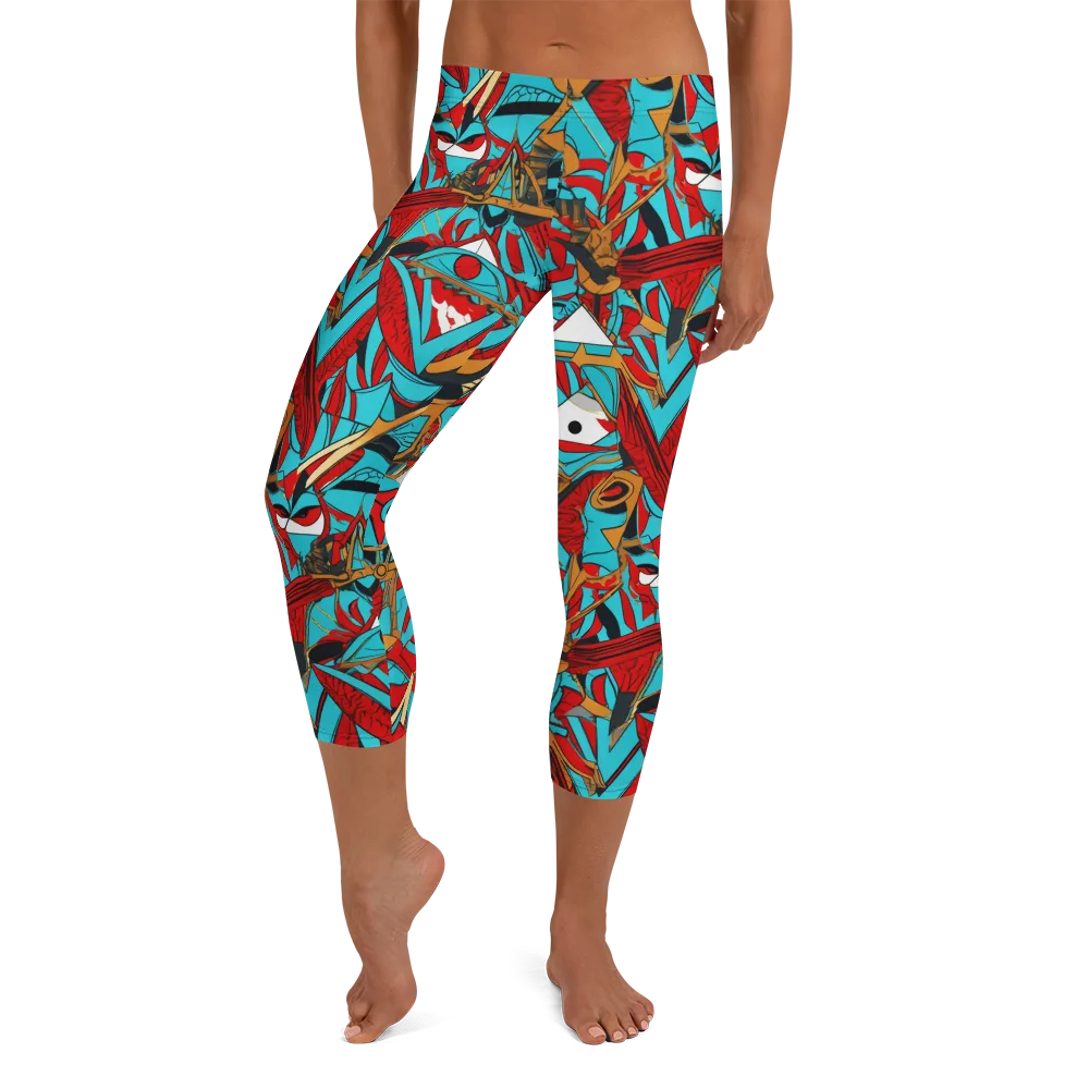Cerulean Eye on Capri Leggings — Front