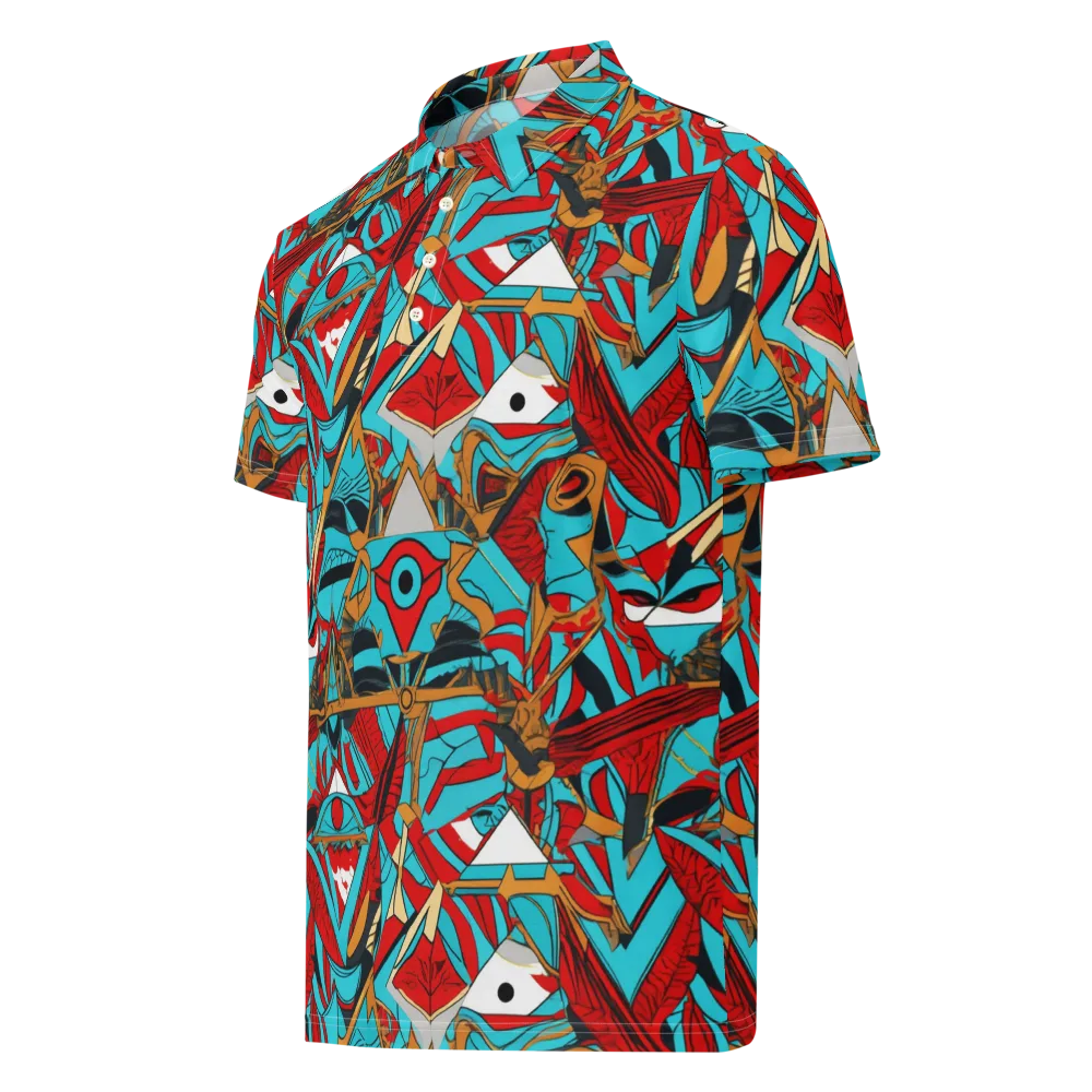 Cerulean Eye on Men's Slim Fit Polo Shirt — Left Front