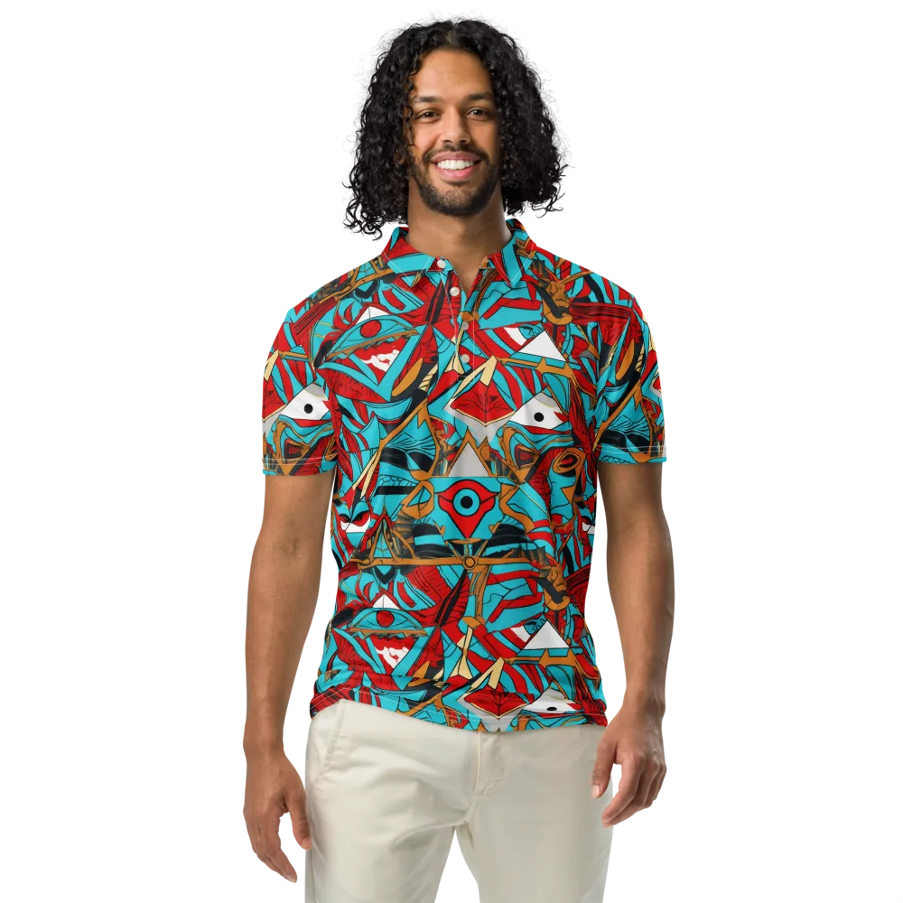 Cerulean Eye on Men's Slim Fit Polo Shirt — Front
