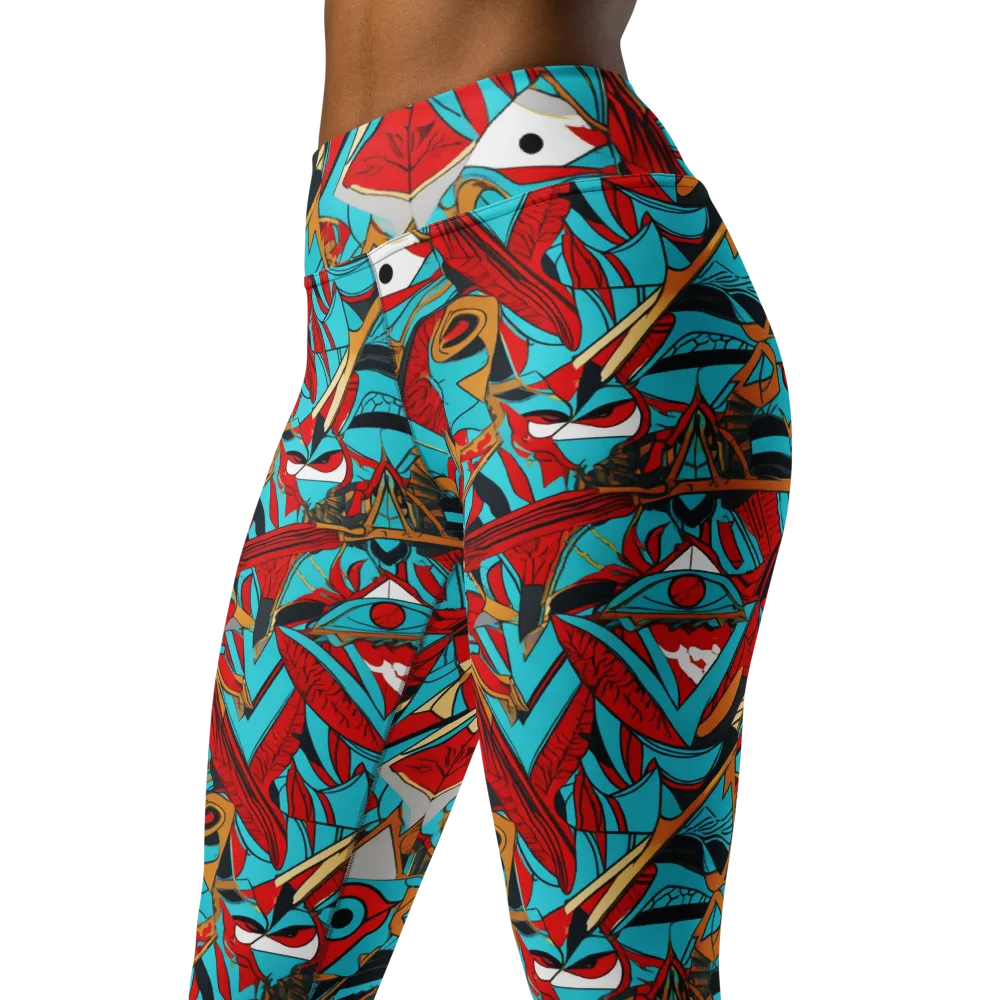 Cerulean Eye on Yoga Leggings — Left Front