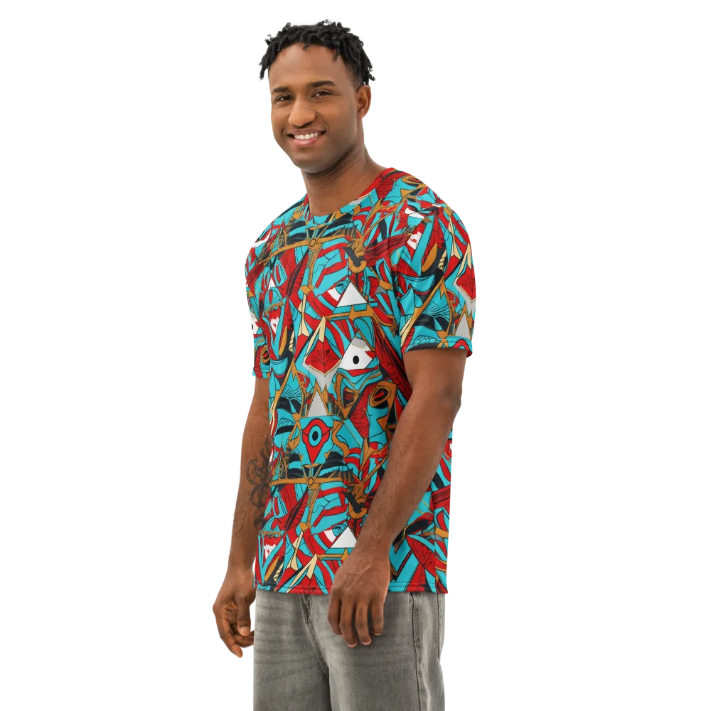 Cerulean Eye on Men's Cotton Crew Neck T-Shirt — Left Front