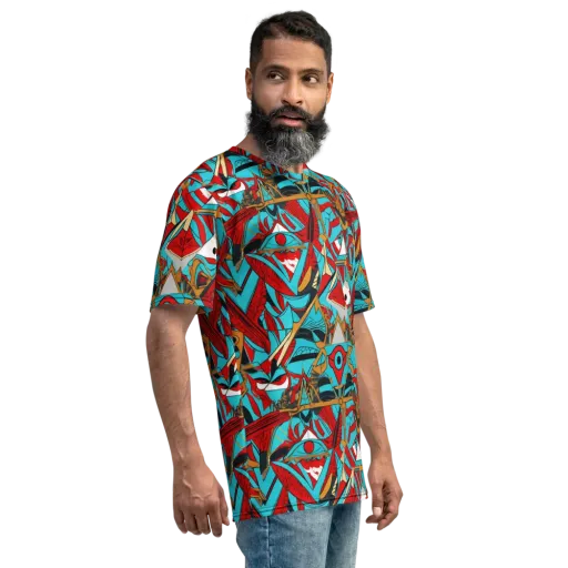 Cerulean Eye on a Men's Crew Neck T-Shirt