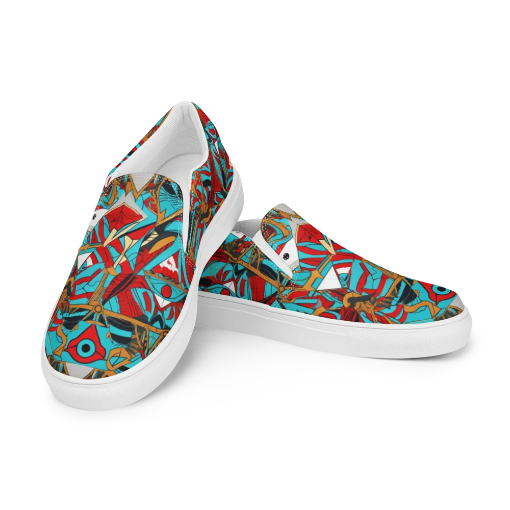 Cerulean Eye on Men's Slip-On Canvas Shoes — Left Front