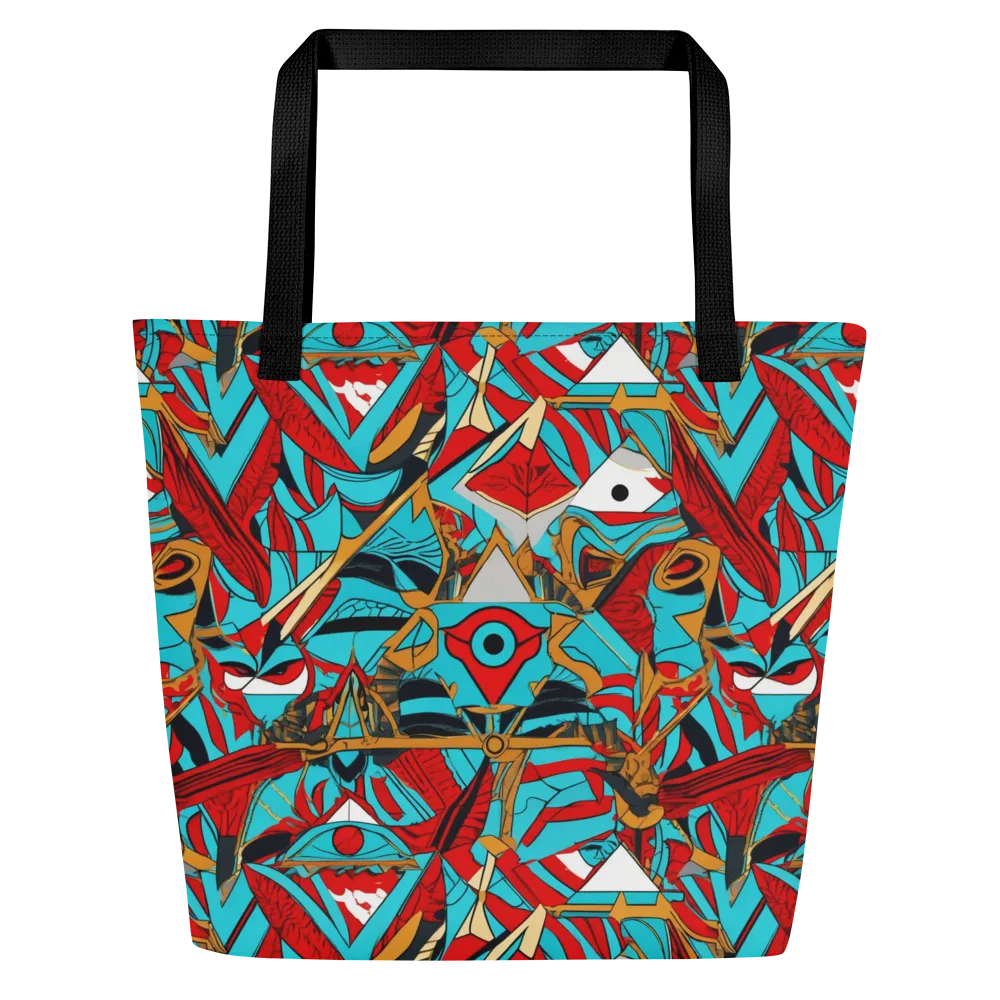 Cerulean Eye on Large Tote Bag W/ Pocket — Front