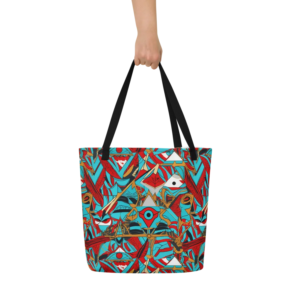 Cerulean Eye on Large Tote Bag W/ Pocket — Front