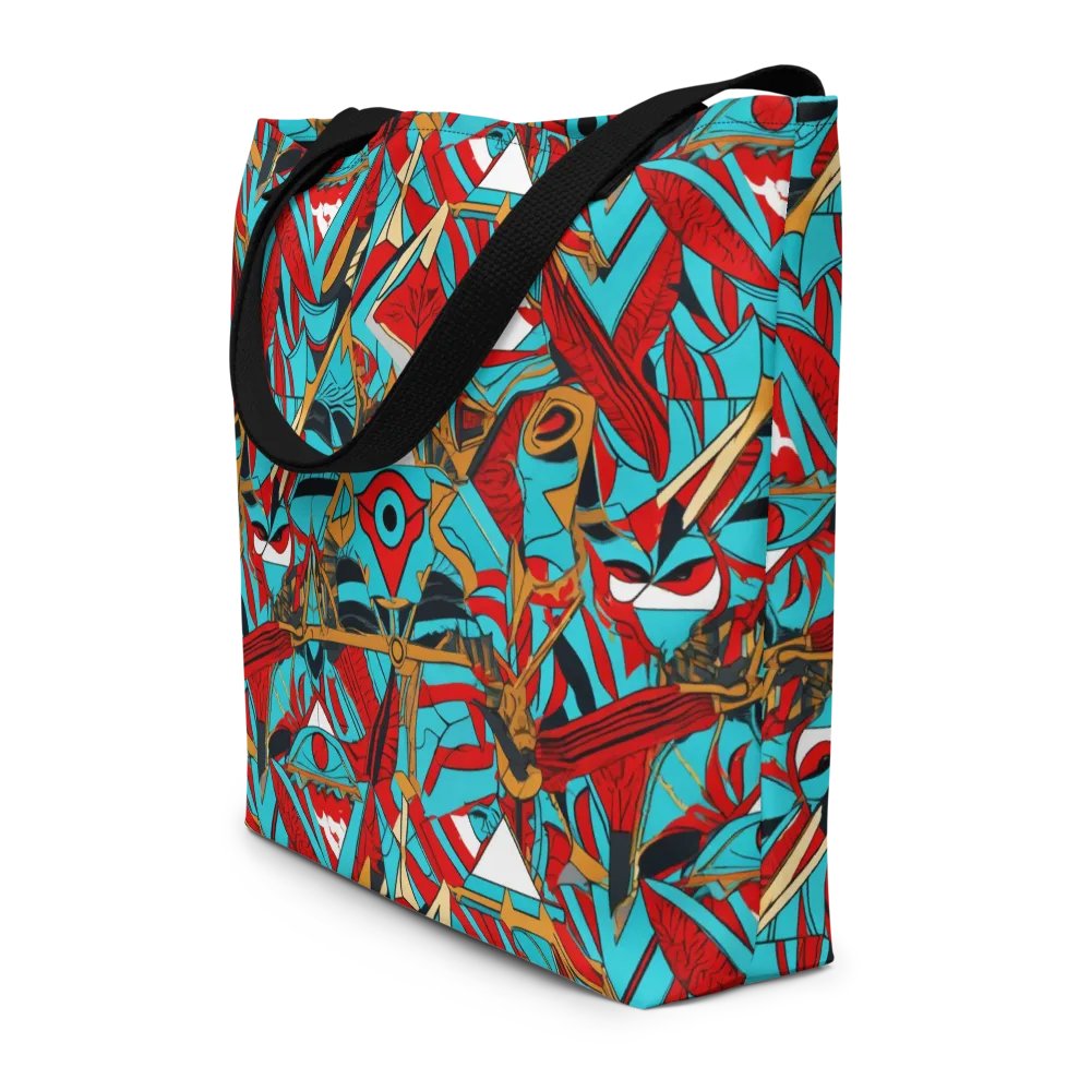 Cerulean Eye on Large Tote Bag W/ Pocket — Front