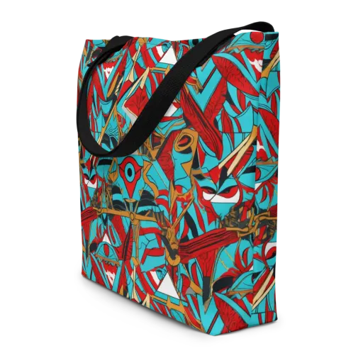Cerulean Eye on a Large Tote Bag W/ Pocket