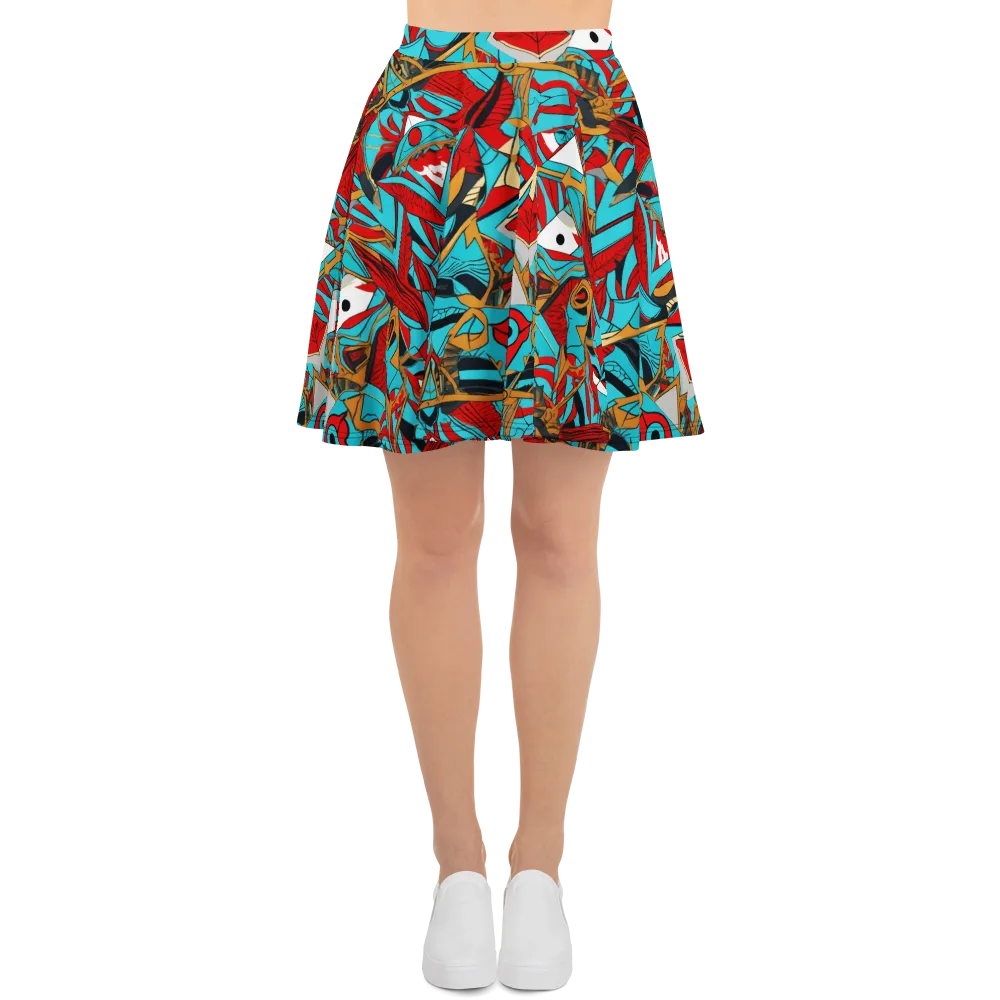 Cerulean Eye on Skater Skirt — Front