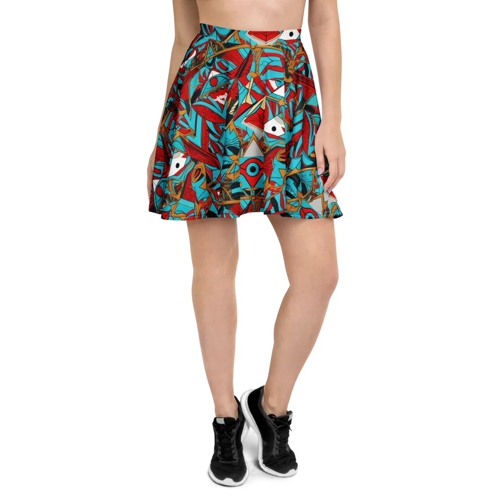 Cerulean Eye on Skater Skirt — Front