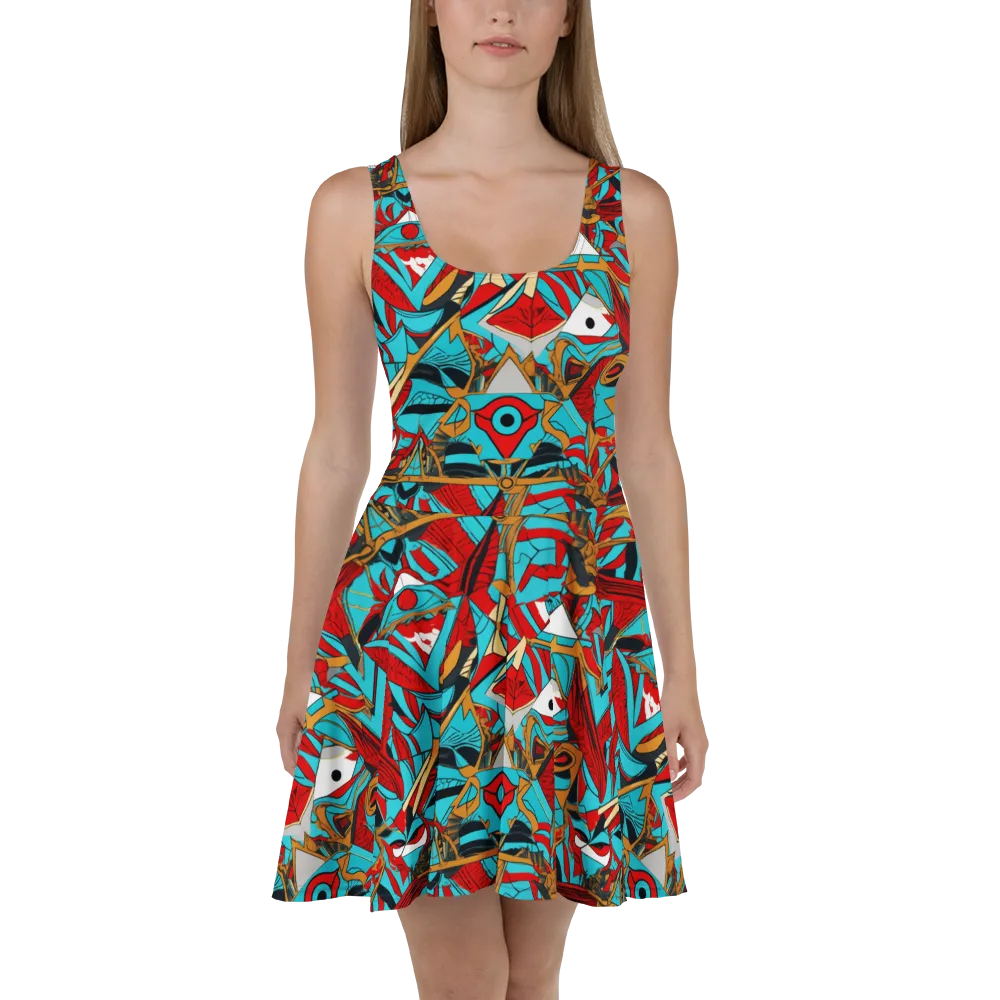 Cerulean Eye on Skater Dress — Front