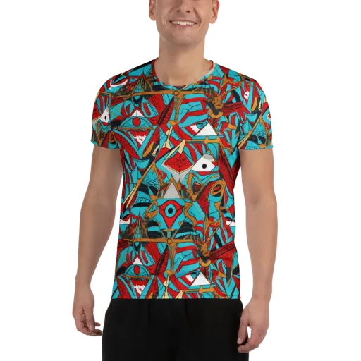 Cerulean Eye on a Men's Athletic T-Shirt