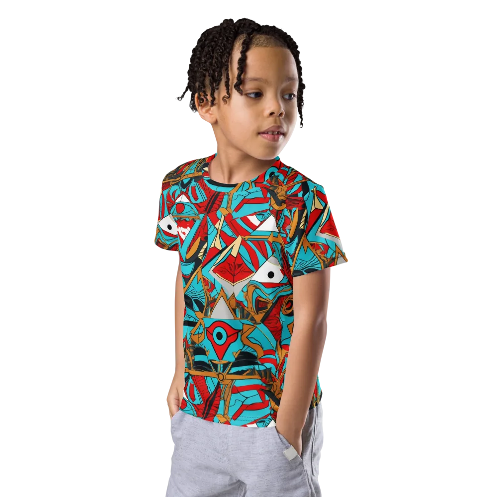 Cerulean Eye on Kids Crew Neck T-Shirt — Left Front