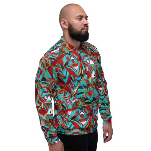 Cerulean Eye on a Bomber Jacket