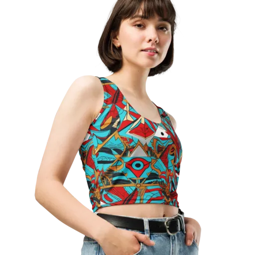 Cerulean Eye on a Crop Top