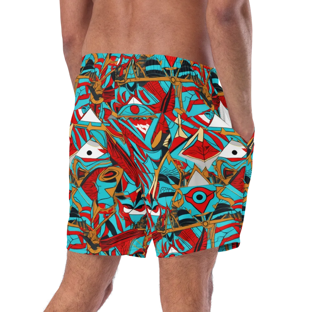 Cerulean Eye on Swim Trunks — Right Back