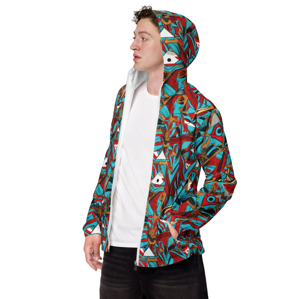 Cerulean Eye on Men's Windbreaker — Left Front