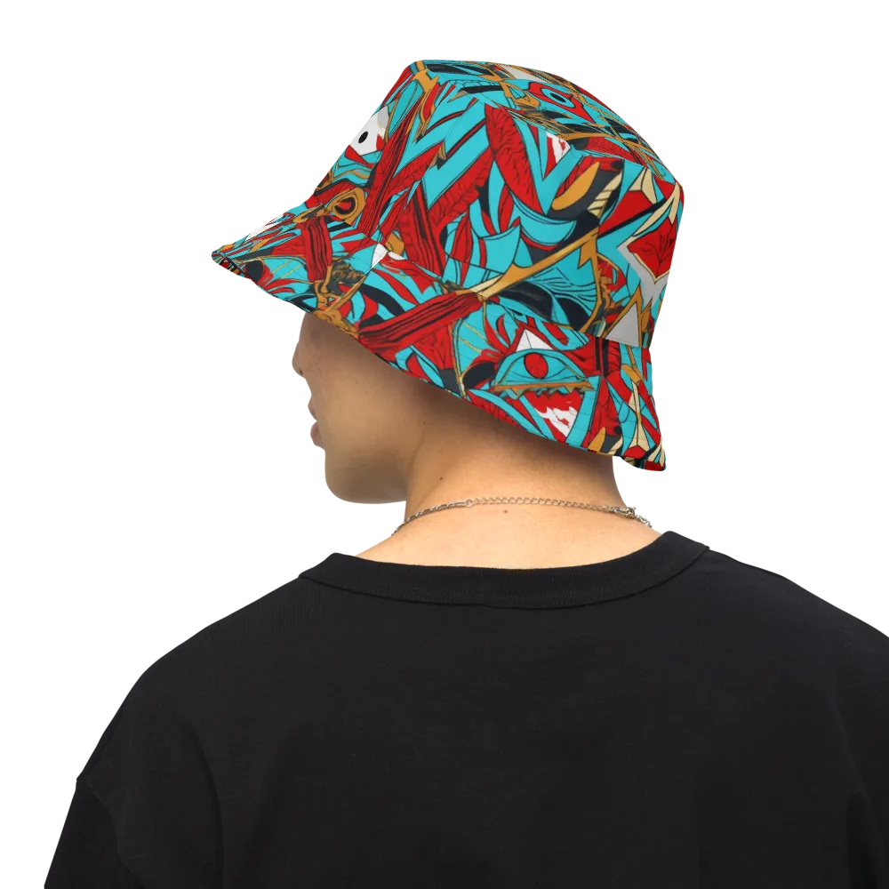 Cerulean Eye on Reversible Bucket Hat — Back Inside
