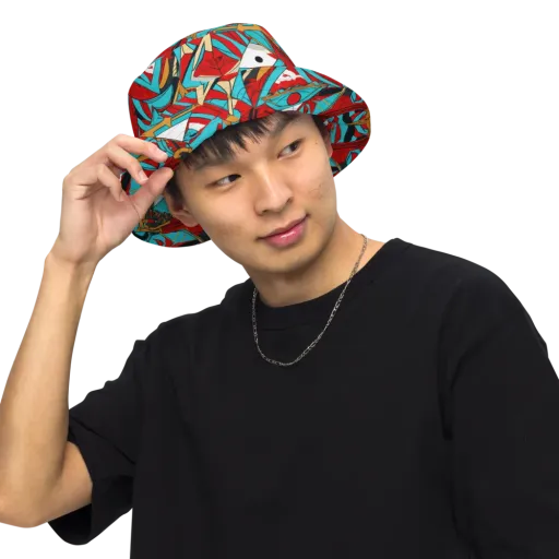 Cerulean Eye on a Reversible Bucket Hat