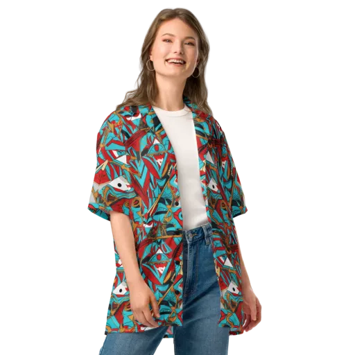 Cerulean Eye on a Button Shirt