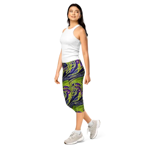 Celestial Scribbles on a Capri Leggings