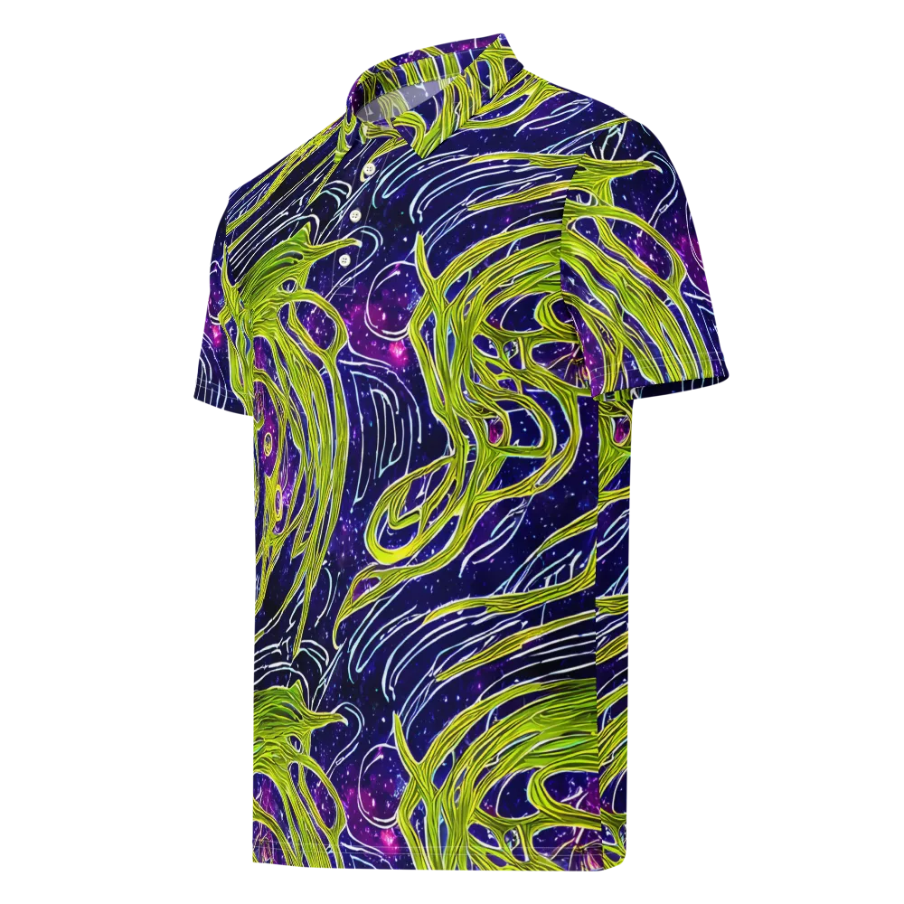 Celestial Scribbles on Men's Slim Fit Polo Shirt — Left Front
