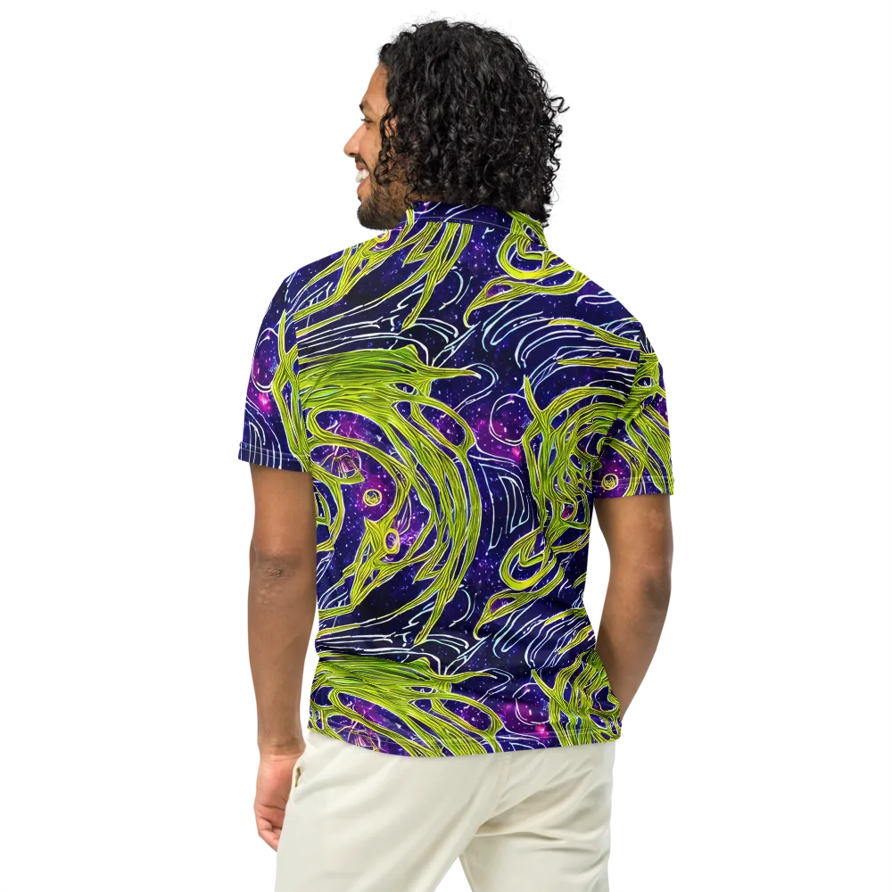 Celestial Scribbles on Men's Slim Fit Polo Shirt — Back