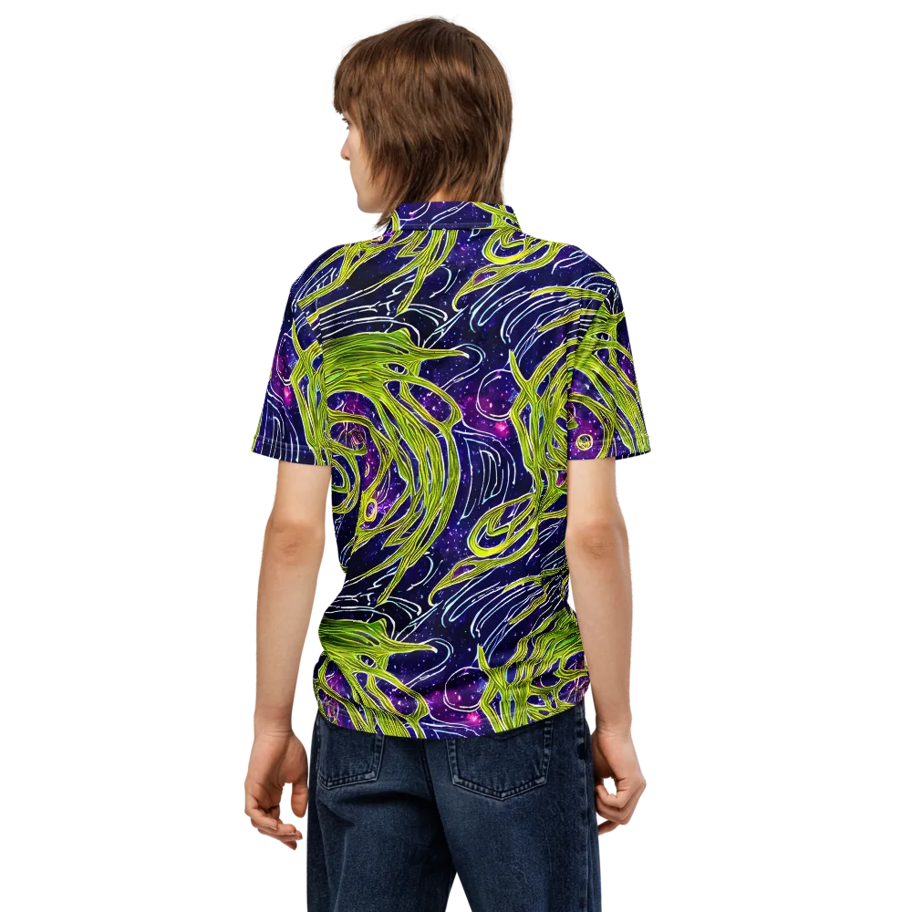 Celestial Scribbles on Men's Slim Fit Polo Shirt — Back