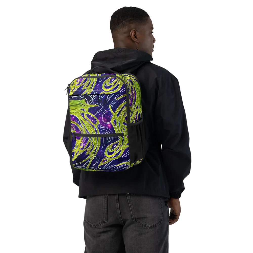 Celestial Scribbles on Utility Backpack — Back