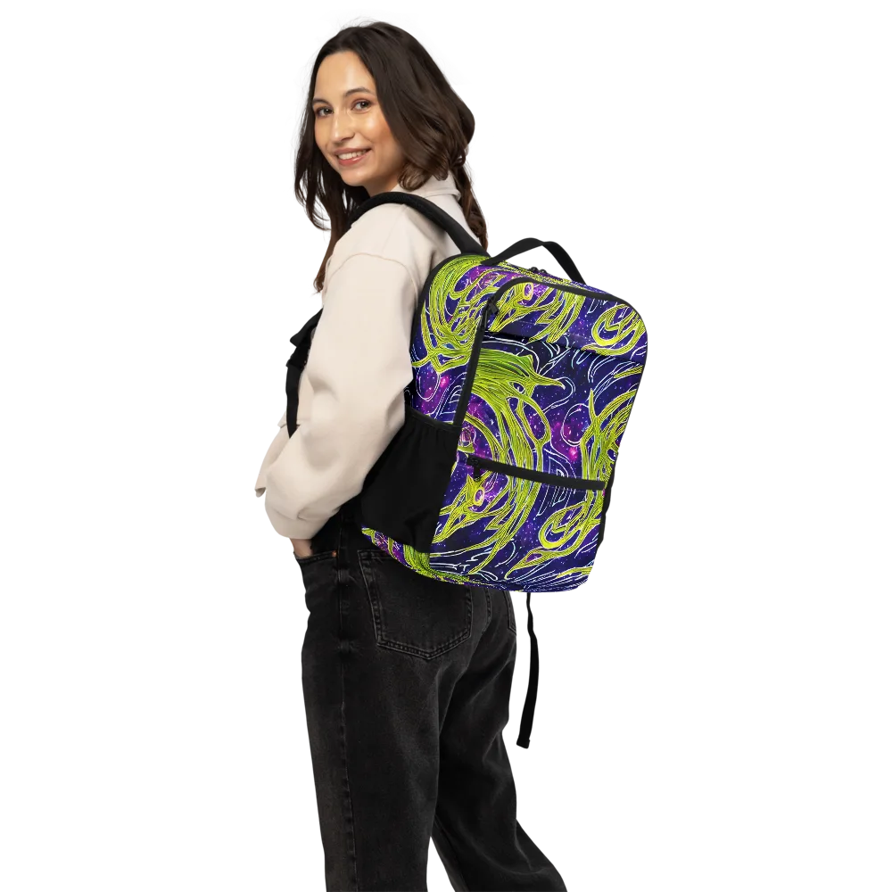 Celestial Scribbles on Utility Backpack — Back