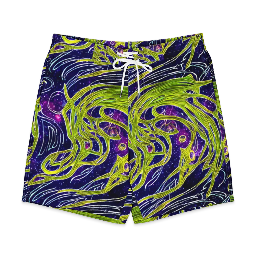 Celestial Scribbles on Men's Board Shorts — Front