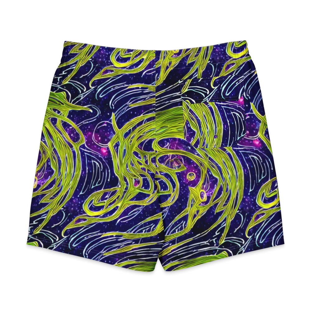 Celestial Scribbles on Men's Board Shorts — Back