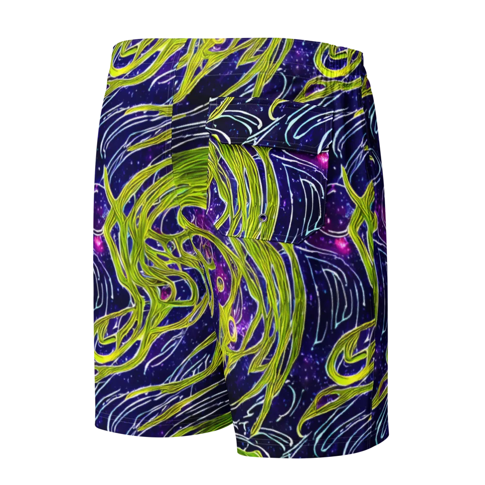 Celestial Scribbles on Men's Board Shorts — Back