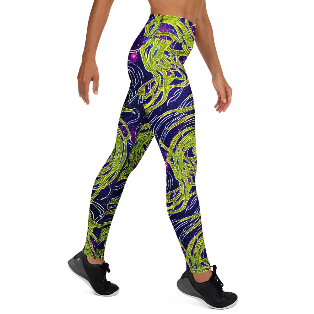 Celestial Scribbles on Yoga Leggings — Right